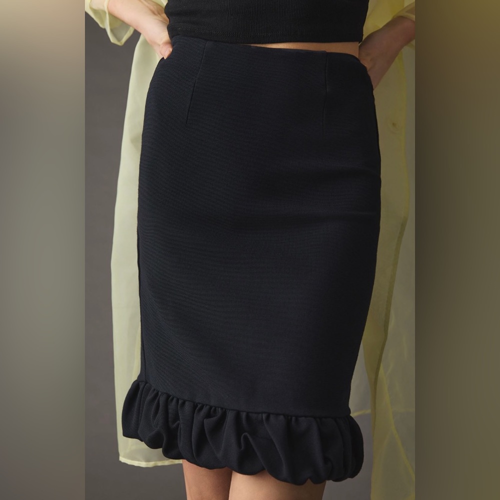 ✨ Anthropologie Bubble-Hem Pencil Skirt Sz 12